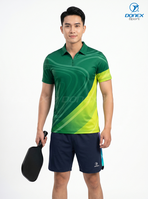 Áo thể thao nam MC-9166-31-01 Xanh lục bảo phối trắng